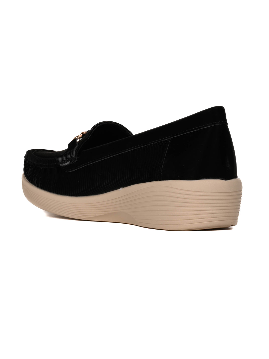 Women, Women Footwear, Black Loafers