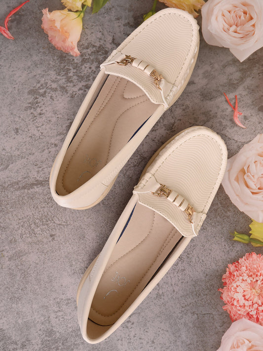 Women, Women Footwear, Beige Loafers