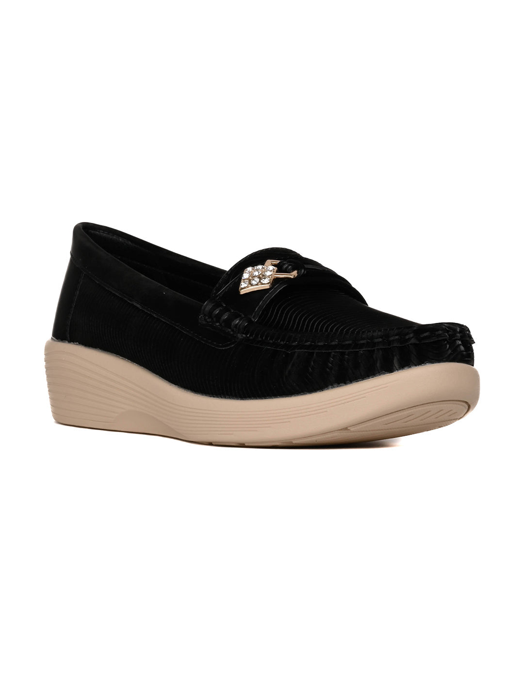 Women, Women Footwear, Black Loafers