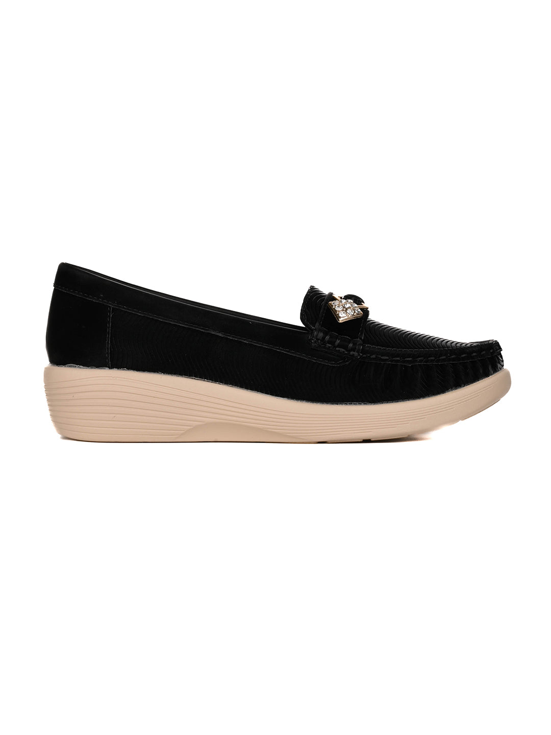 Women, Women Footwear, Black Loafers