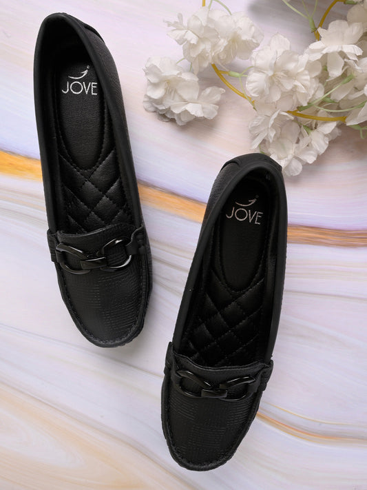 Women, Women Footwear, Black Loafers