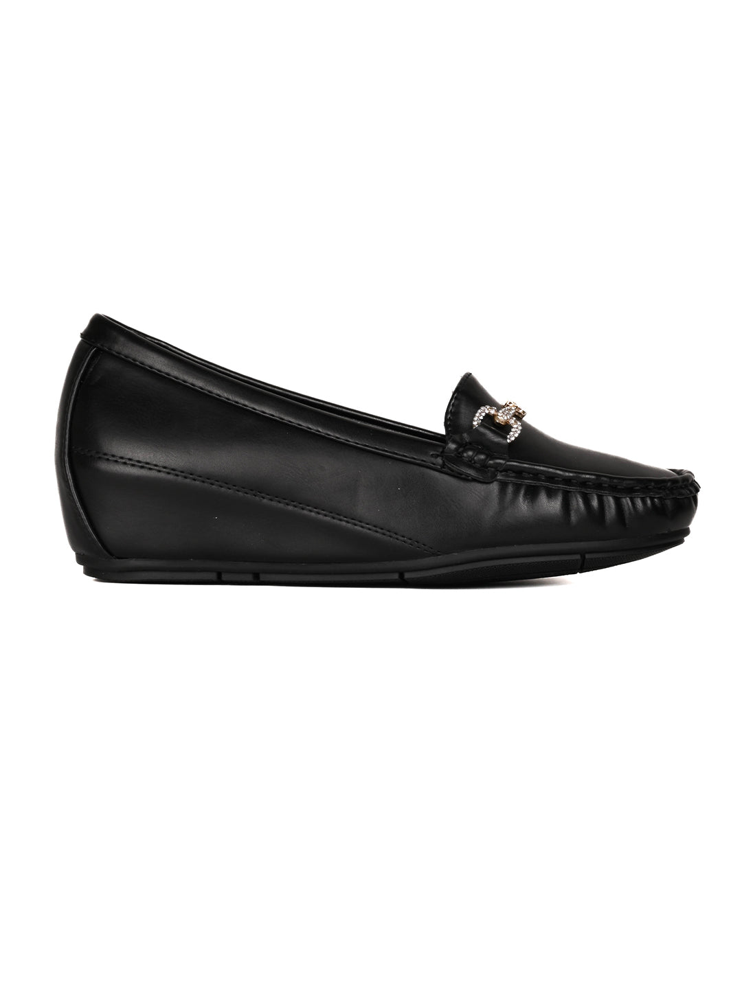 Women, Women Footwear, Black Loafers