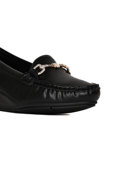 Women, Women Footwear, Black Loafers