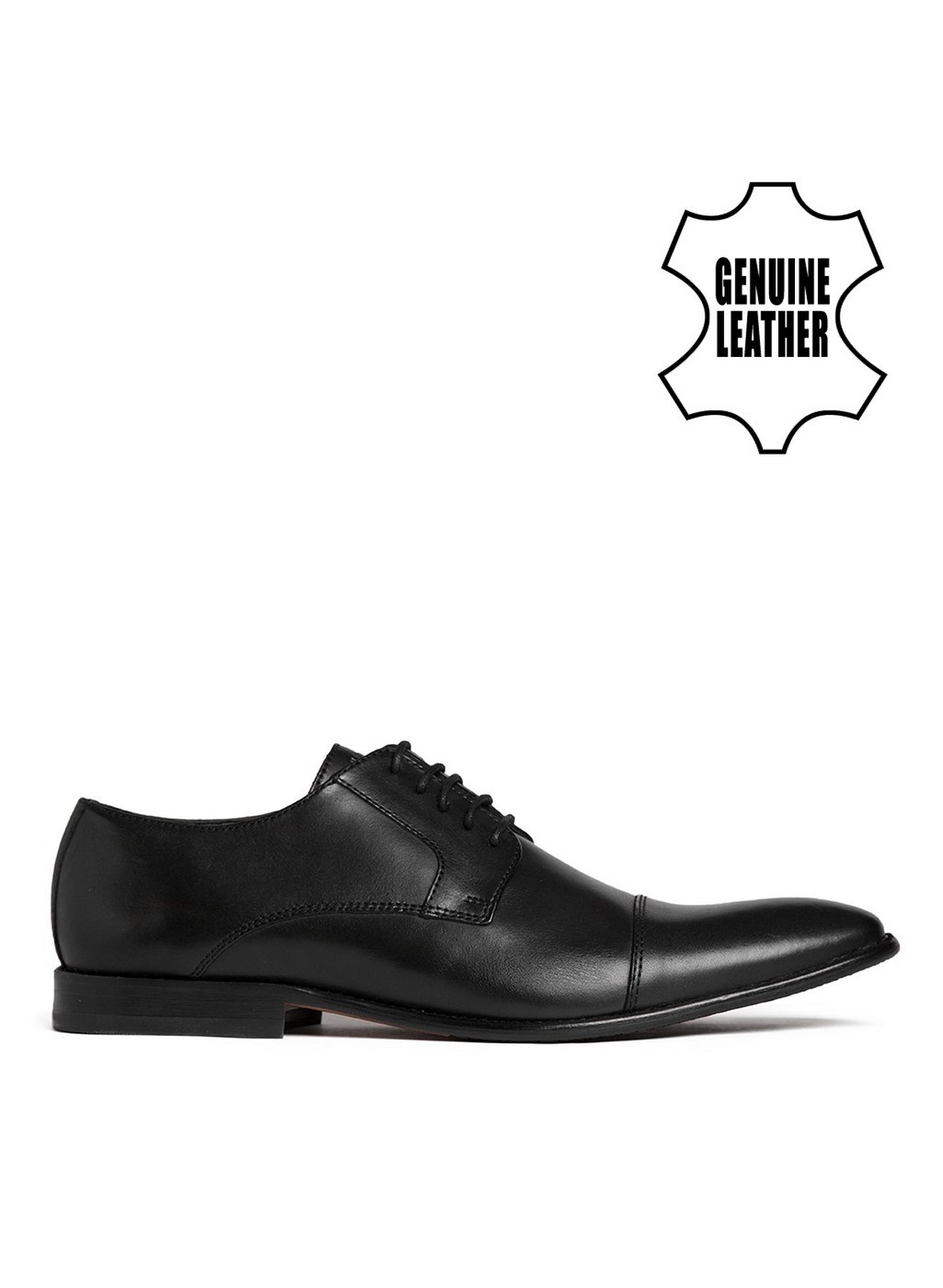 Men Black Solid Derby Formal Shoes