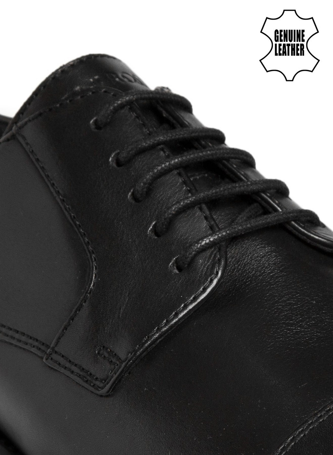 Men Black Solid Derby Formal Shoes