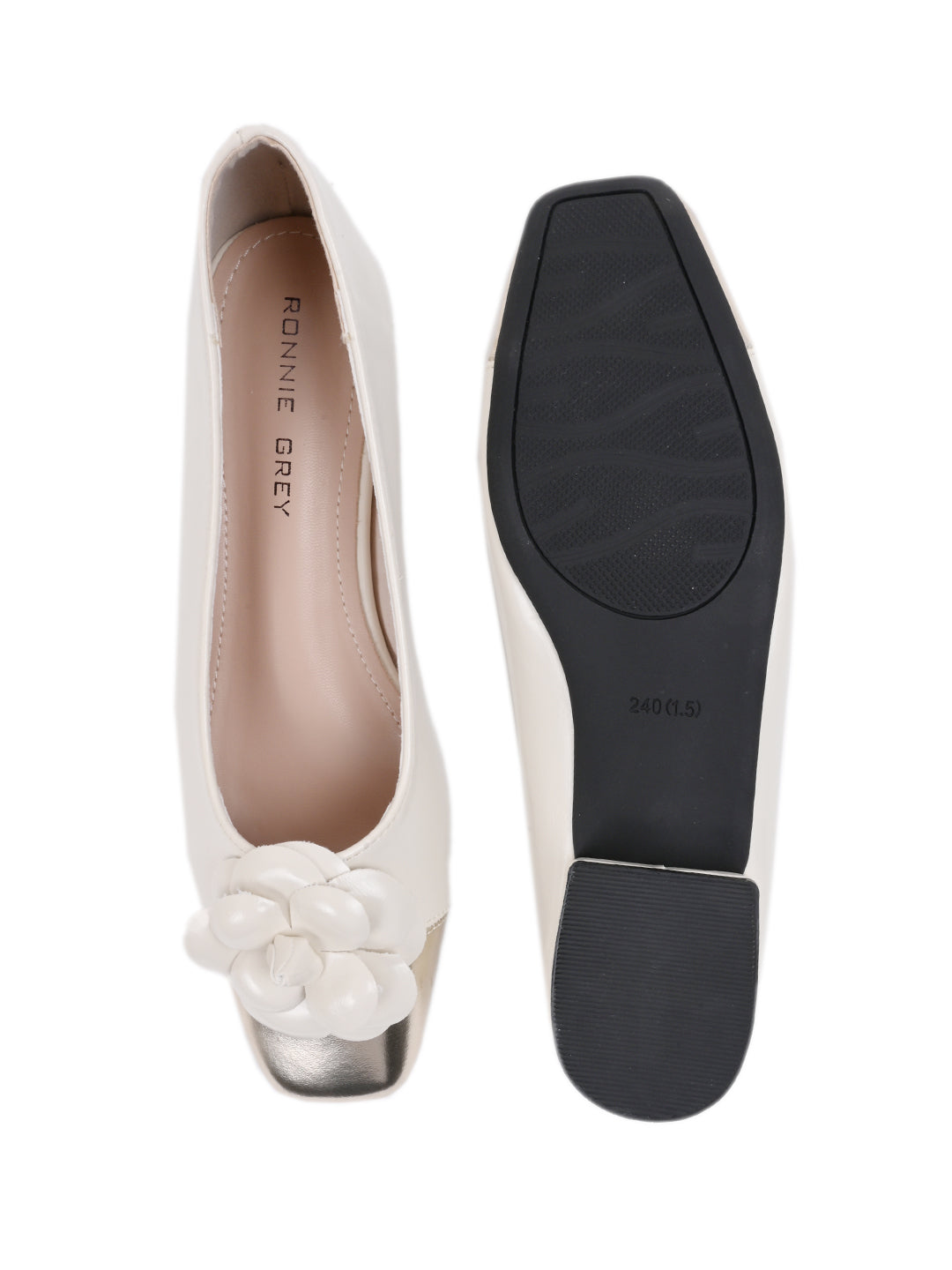 Women, Women Footwear, Off White Ballerinas