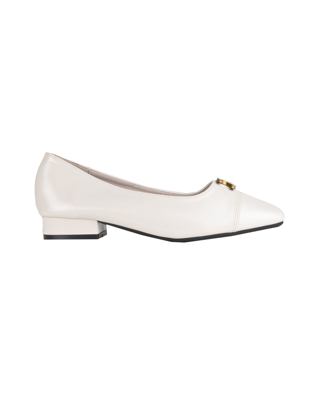 Women, Women Footwear, Off White Ballerinas