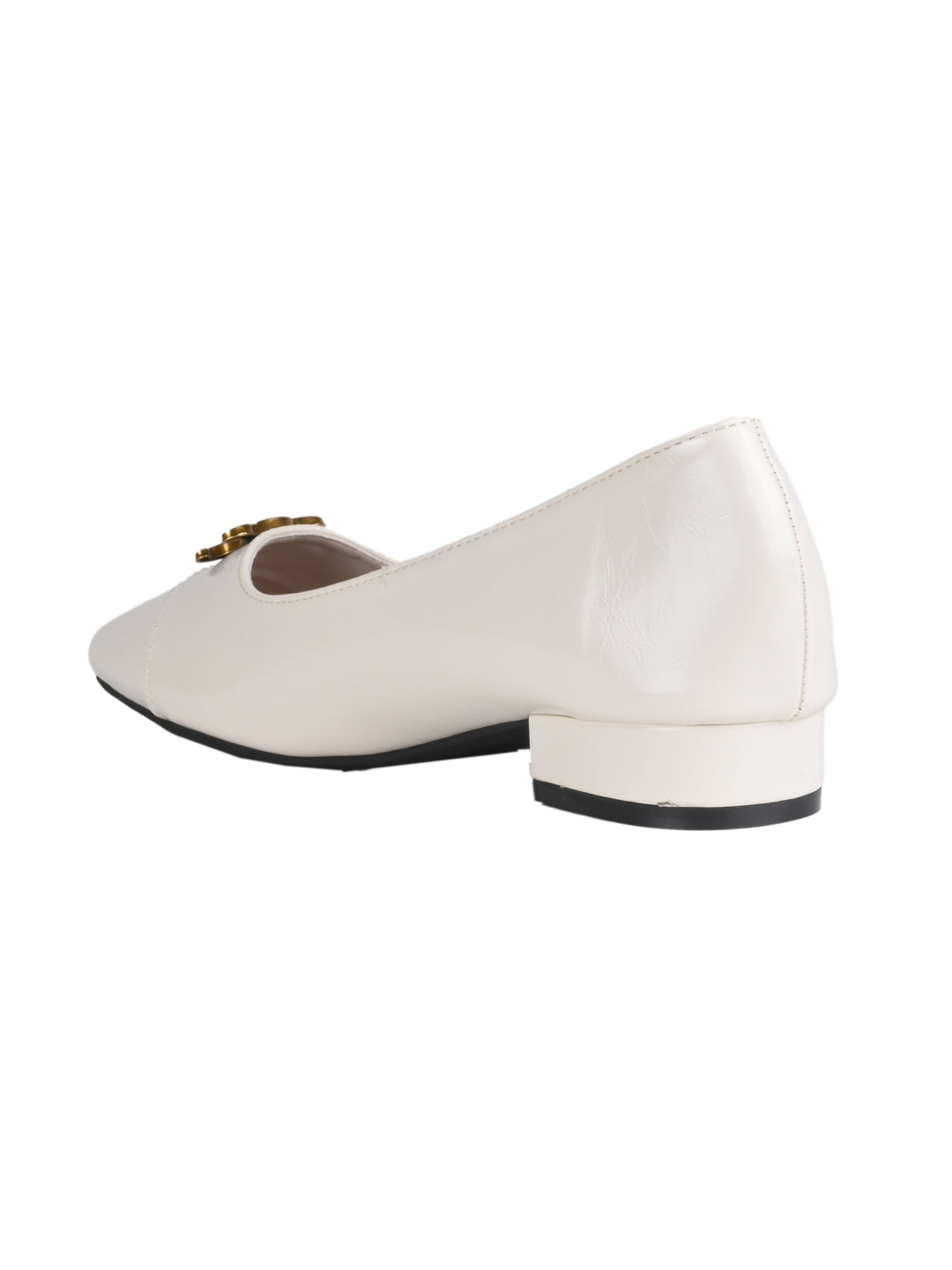 Women, Women Footwear, Off White Ballerinas