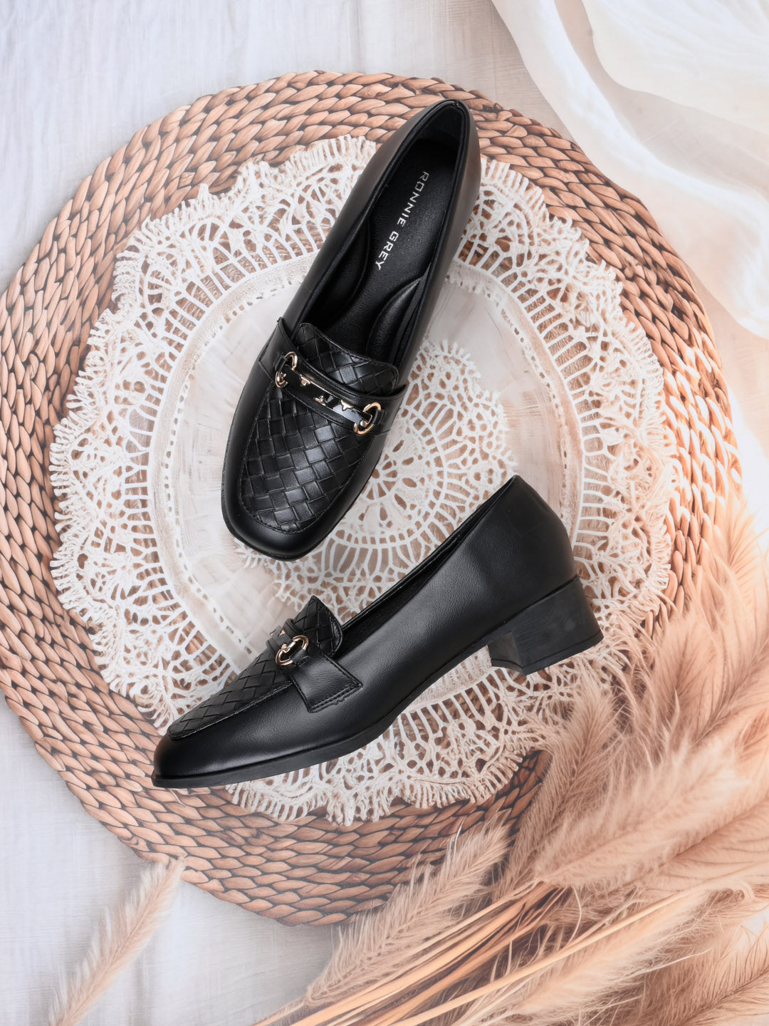 Women, Women Footwear, Black Loafers