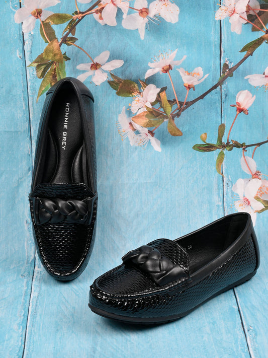 Women, Women Footwear, Black Loafers