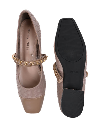 Women, Women Footwear, Beige Ballerinas