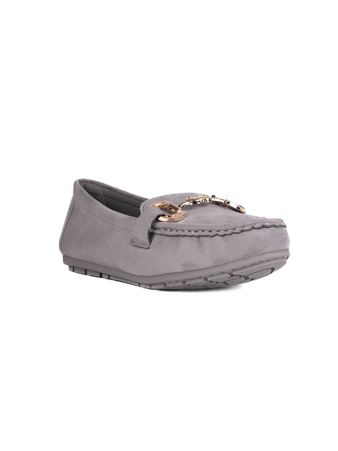 Women, Women Footwear, Grey Loafers