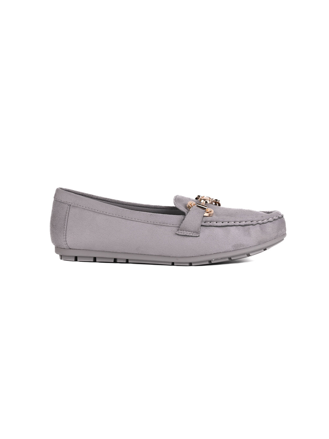 Women, Women Footwear, Grey Loafers