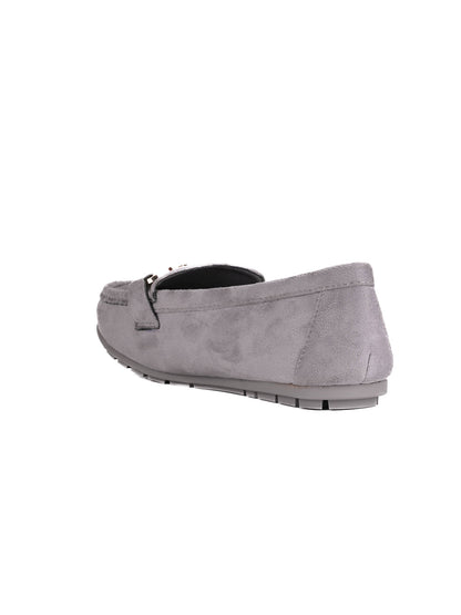 Women, Women Footwear, Grey Loafers