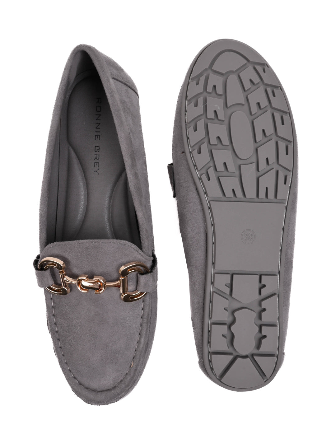 Women, Women Footwear, Grey Loafers