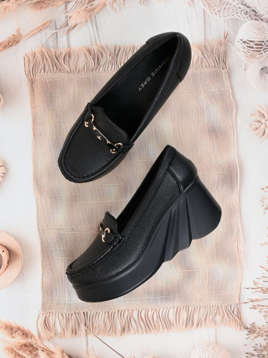 Women, Women Footwear, Black Loafers