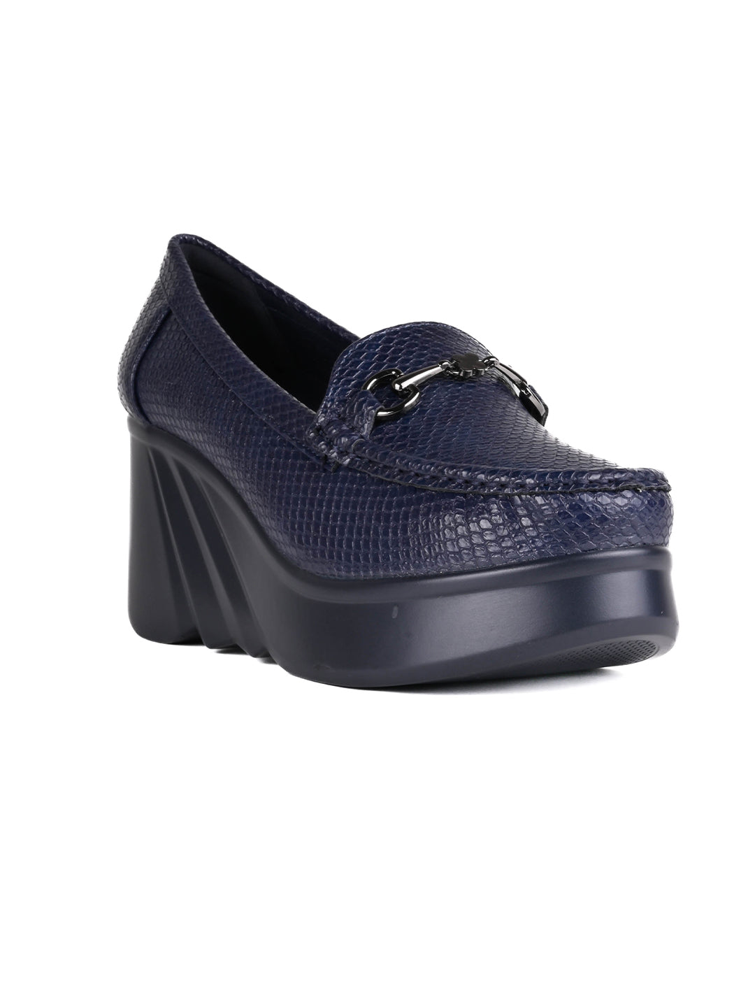 Women, Women Footwear, Navy Blue Loafers