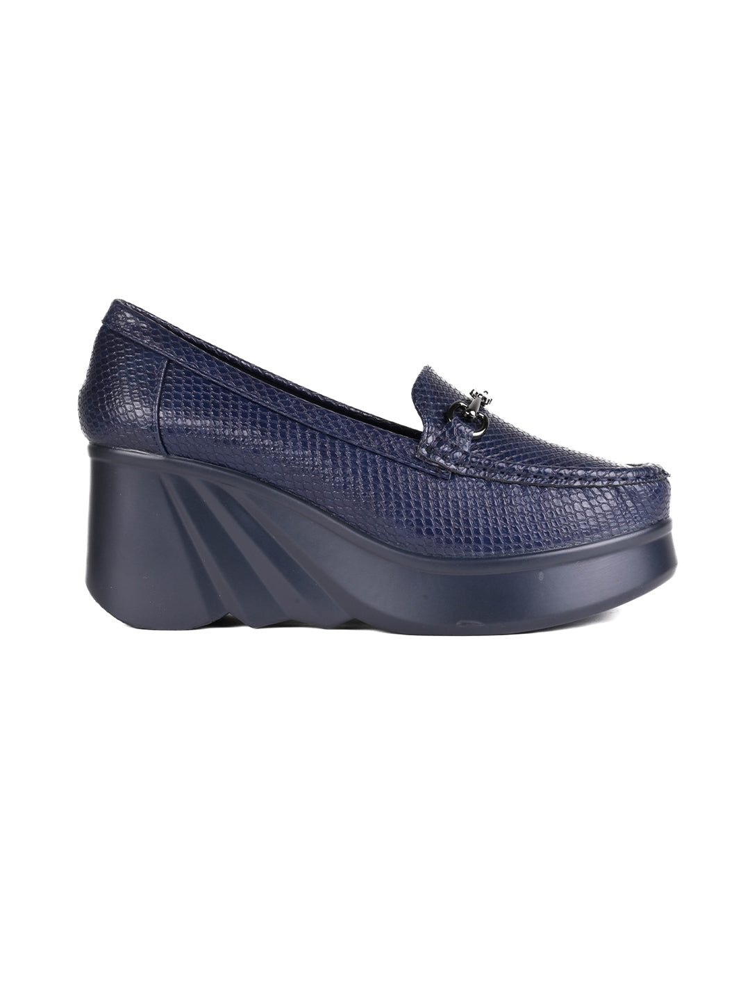 Women, Women Footwear, Navy Blue Loafers