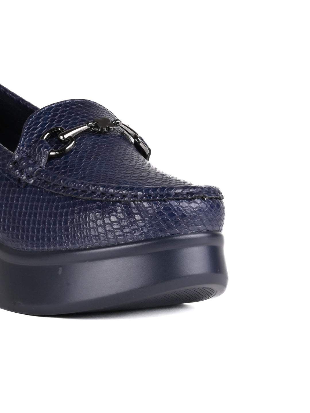 Women, Women Footwear, Navy Blue Loafers