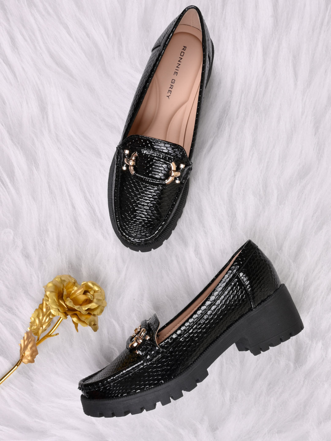 Women, Women Footwear, Black Loafers