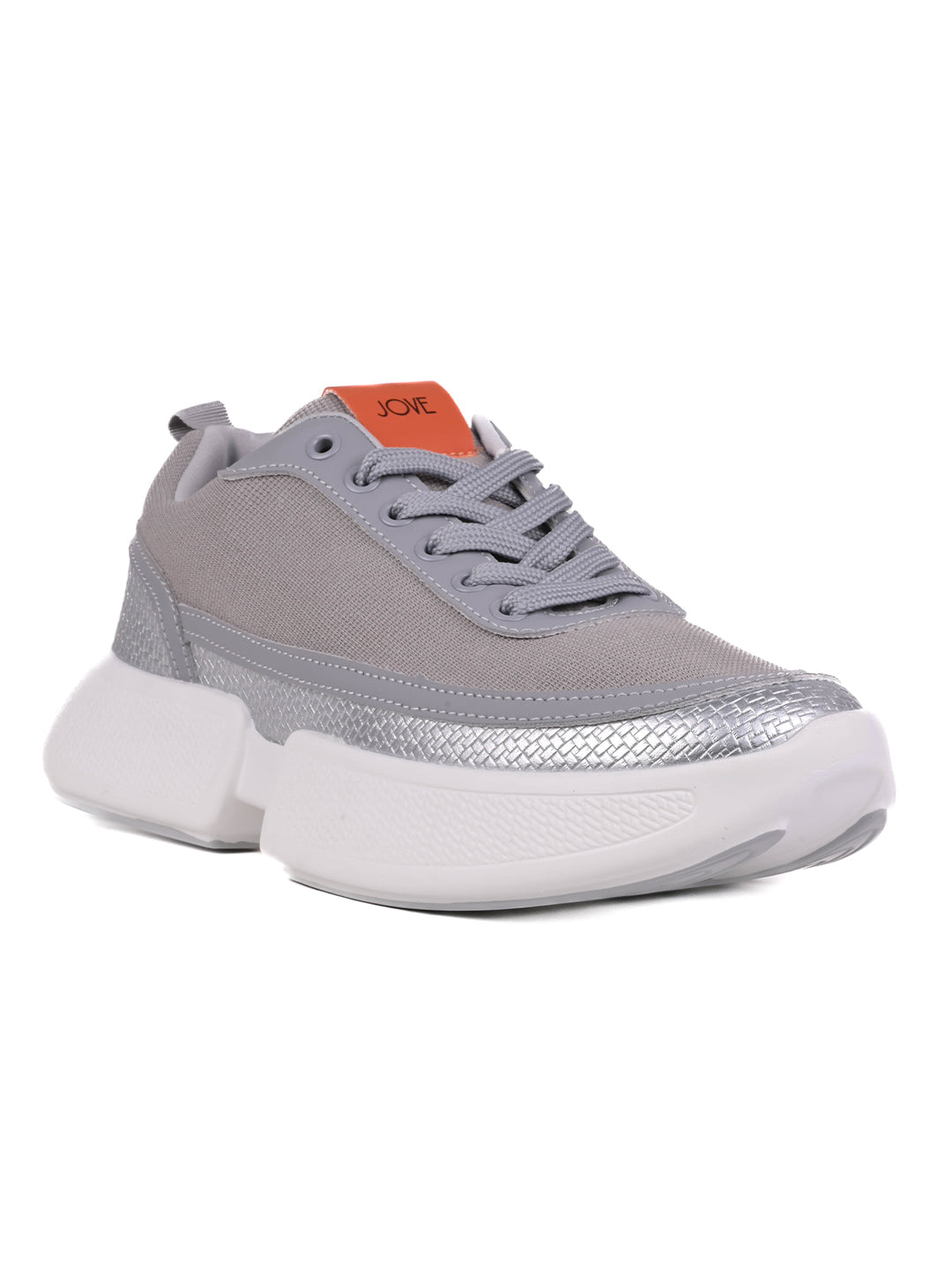 Women, Women Footwear, Grey Sneakers