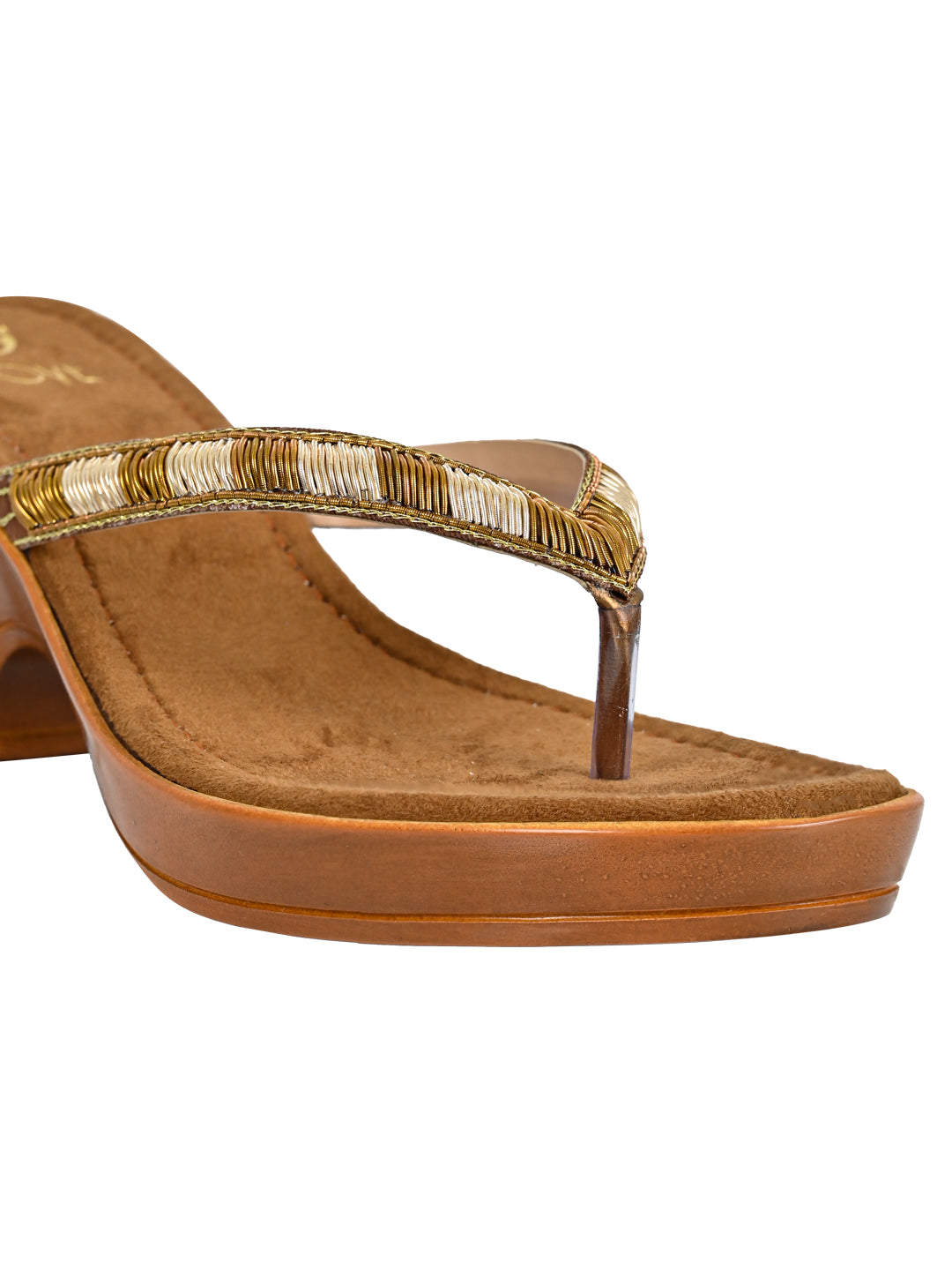 Footwear, Women Footwear, Golden Sandals