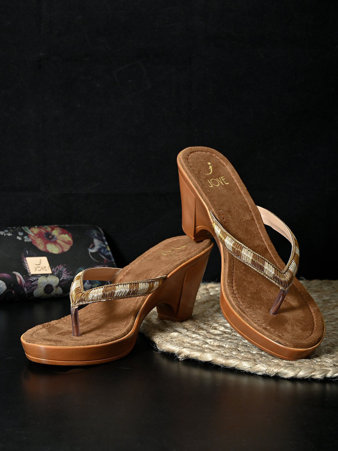 Footwear, Women Footwear, Golden Sandals