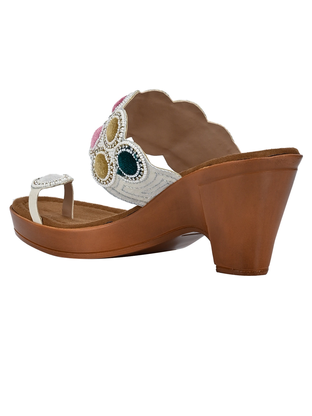 Footwear, Women Footwear, WHITE, Heel Sandals