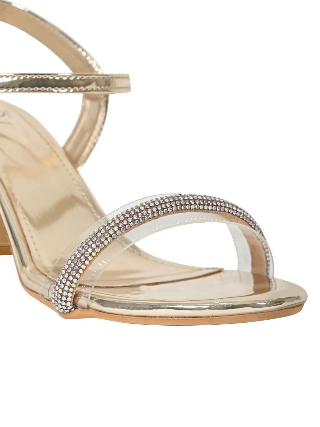 Women Golden Embellished Sandals