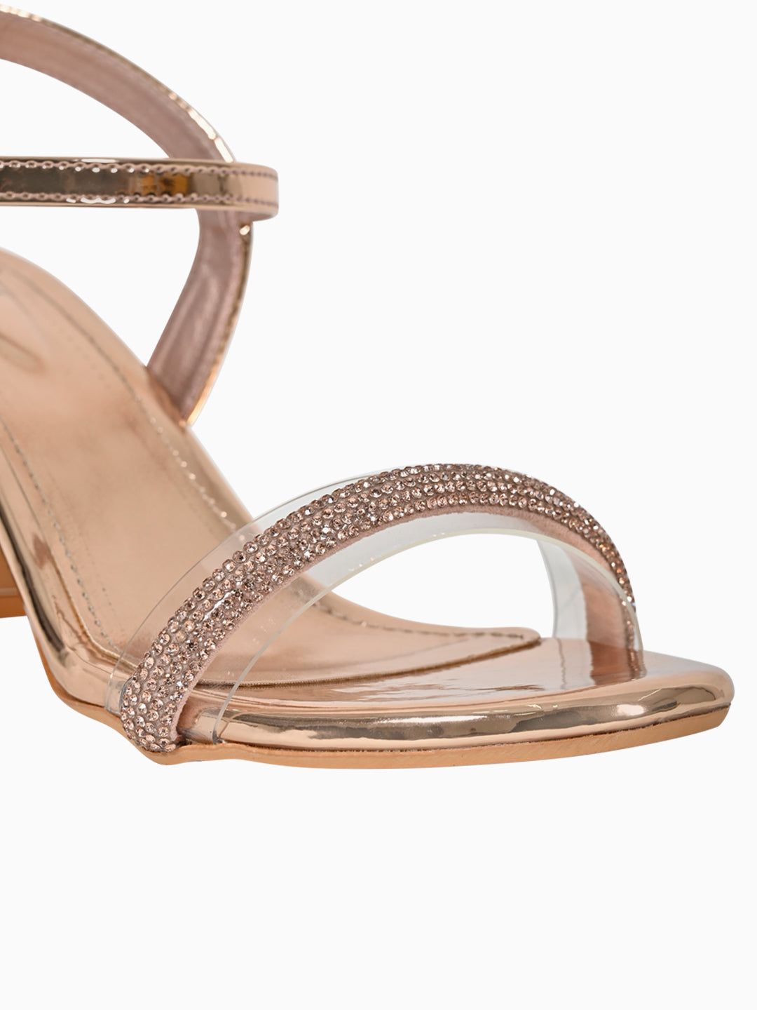 Women Rose Gold Embellished Sandals