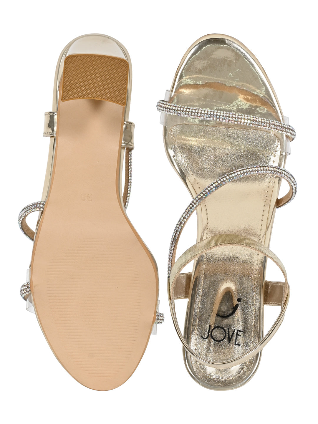 Footwear, Women Footwear, Golden Sandals