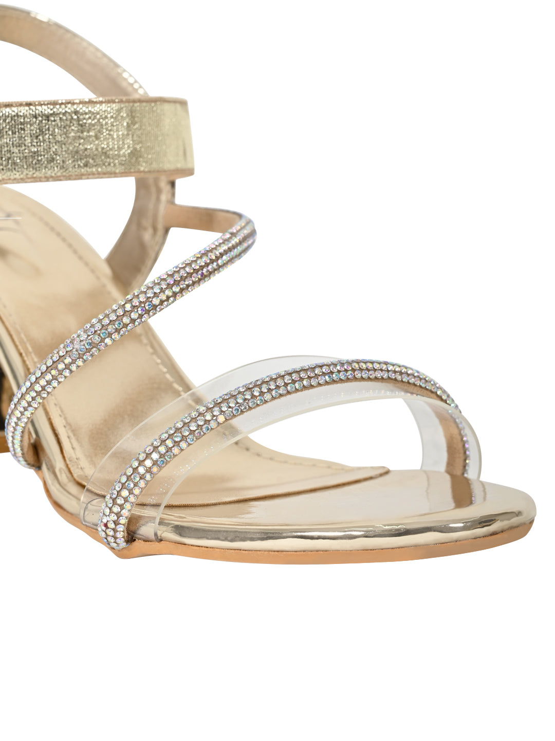 Women Golden Embellished Sandals