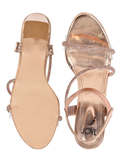 Footwear, Women Footwear, Rose Gold Sandals