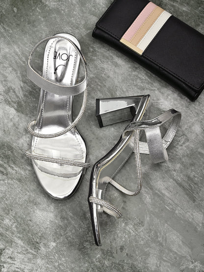 Footwear, Women Footwear, Silver Sandals