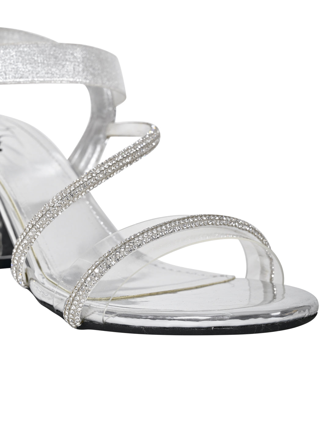 Women Silver Embellished Sandals