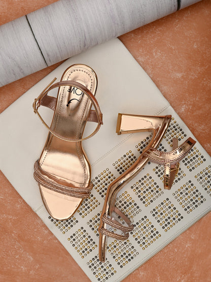 Footwear, Women Footwear, Rose Gold Sandals