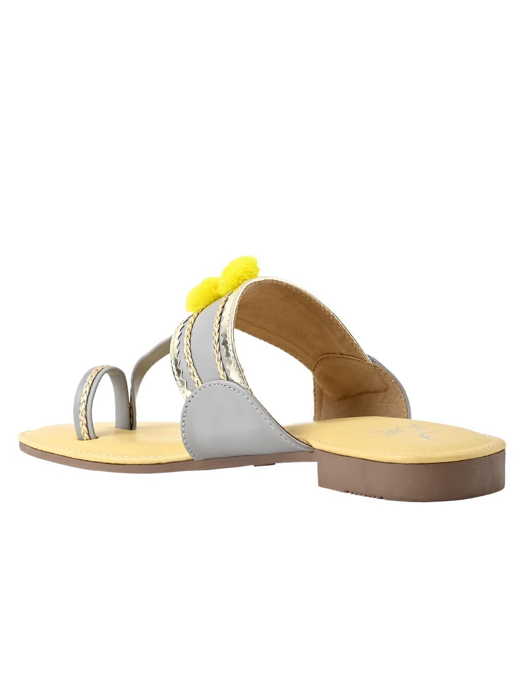 Footwear, Women Footwear, Grey One Toe Flats