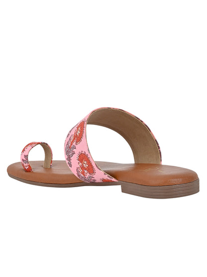 Footwear, Women Footwear, Pink One Toe Flats