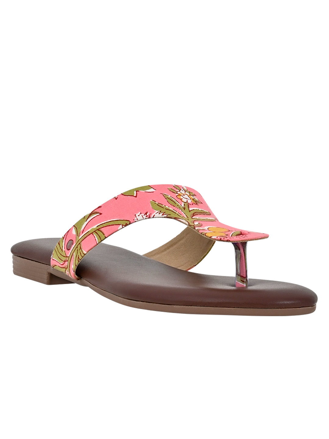 Footwear, Women Footwear, Pink T-Strap Flats