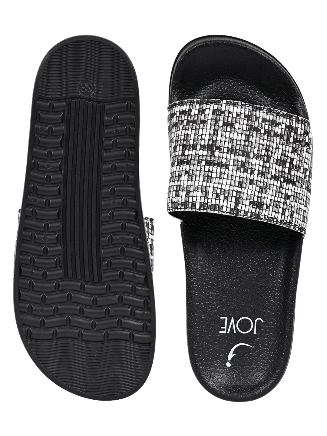 Footwear, Women Footwear, Black Slides