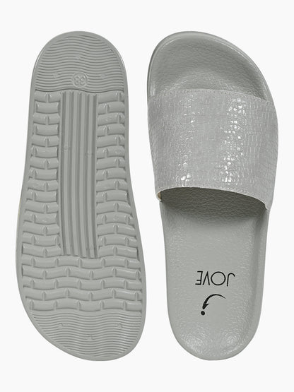 Footwear, Women Footwear, Grey Slides