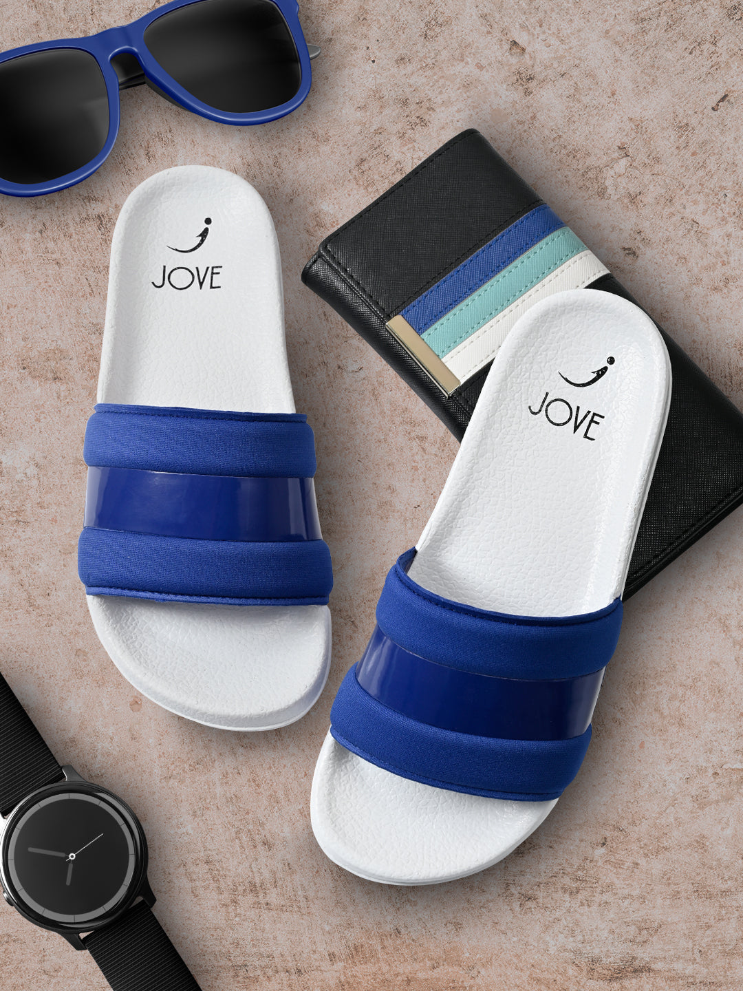 Footwear, Women Footwear, Blue Slides