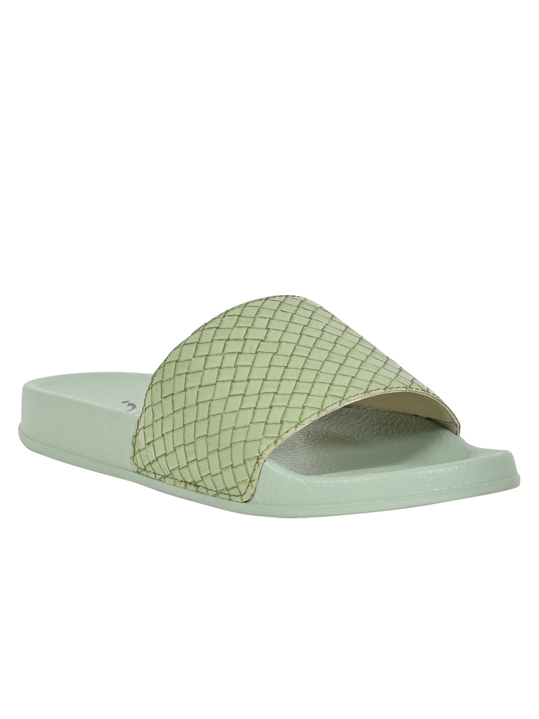 Footwear, Women Footwear, Green Slides