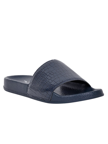 Footwear, Women Footwear, Navy Blue Slides