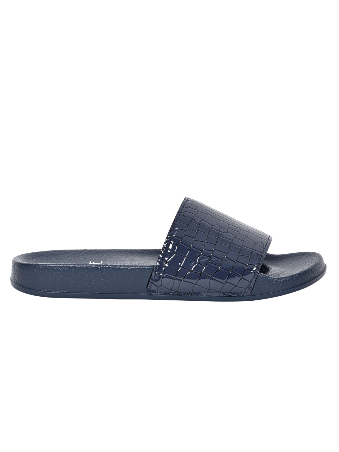 Footwear, Women Footwear, Navy Blue Slides