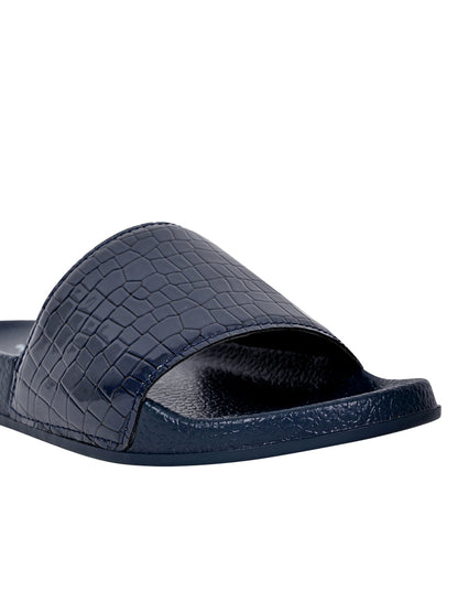 Footwear, Women Footwear, Navy Blue Slides