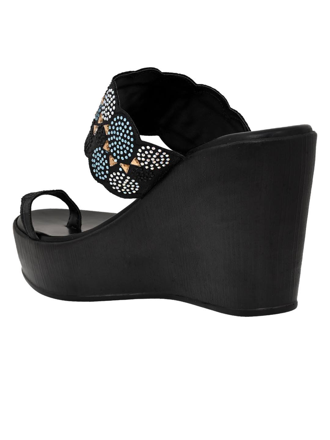 Footwear, Women Footwear, BLACK, One Toe Heel Sandals