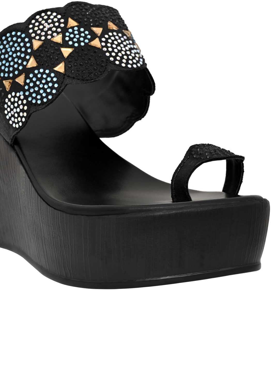 Footwear, Women Footwear, BLACK, One Toe Heel Sandals