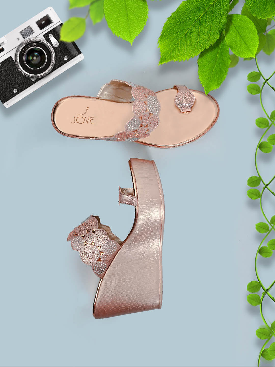 Footwear, Women Footwear, ROSE GOLD, One Toe Heel Sandals