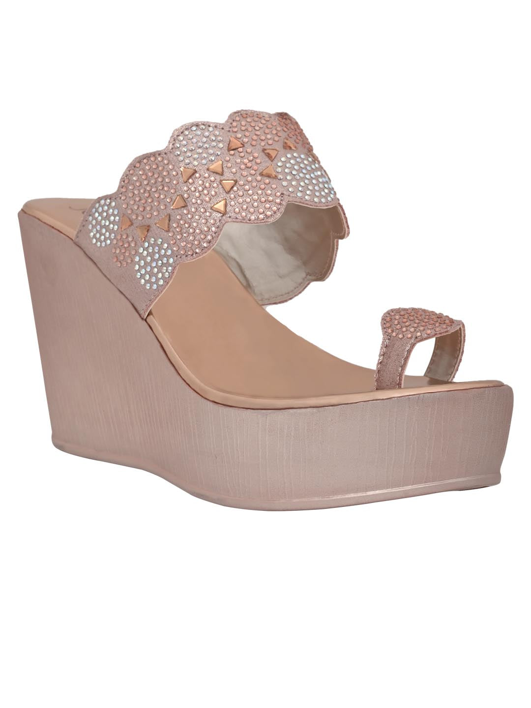 Footwear, Women Footwear, ROSE GOLD, One Toe Heel Sandals